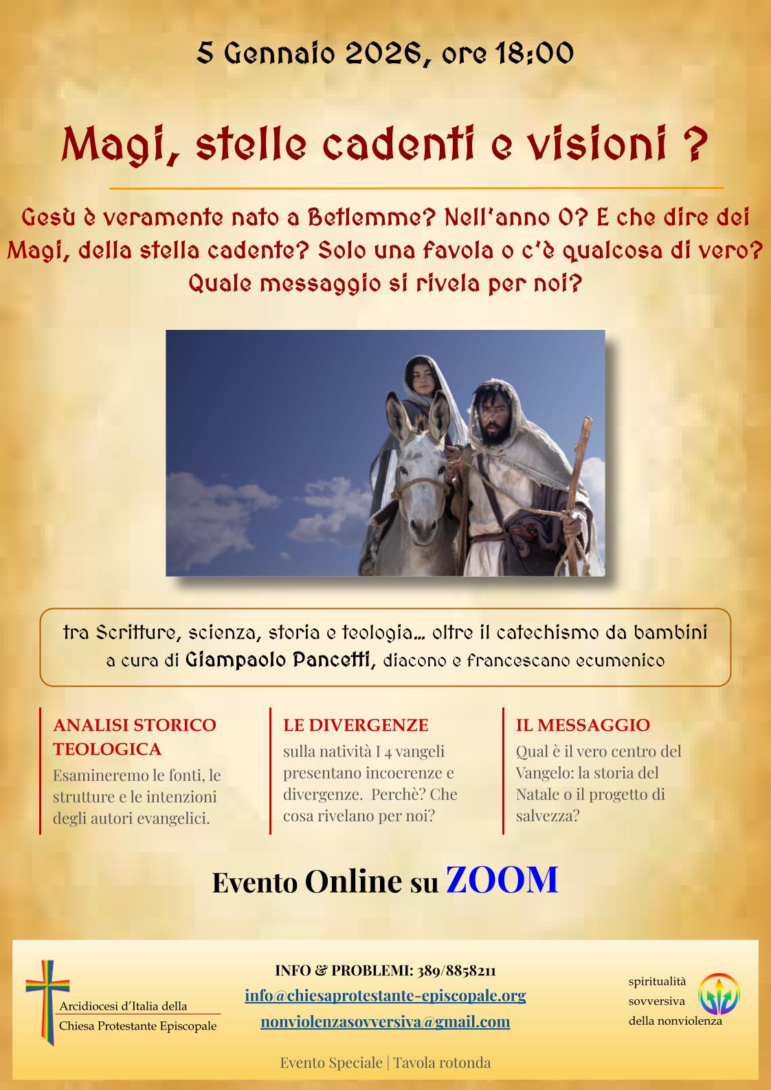 Il 5 gennaio la seconda parte dell’analisi dei Vangeli dell’infanzia